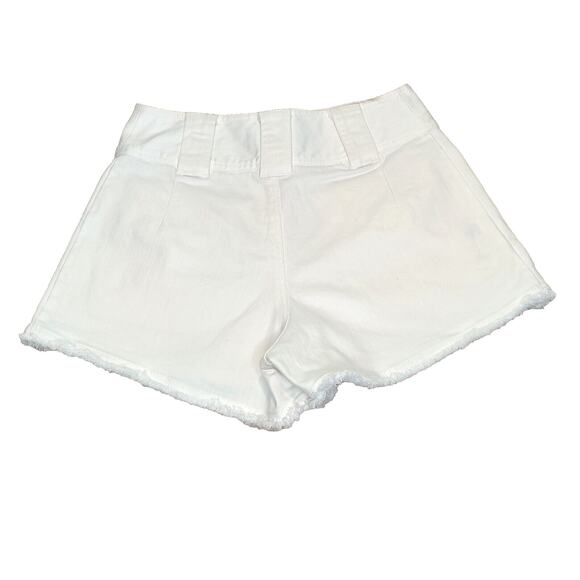 Derek Lam 10 Crosby Womens Horn-Toggle Shorts Size 6 White High Rise Frayed 3" - Picture 9 of 16